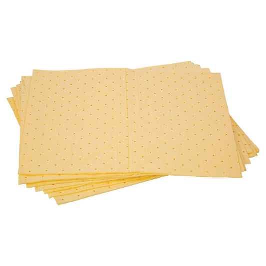 Pratt Safety Absorbent Pad Hazchem Yellow 10pk