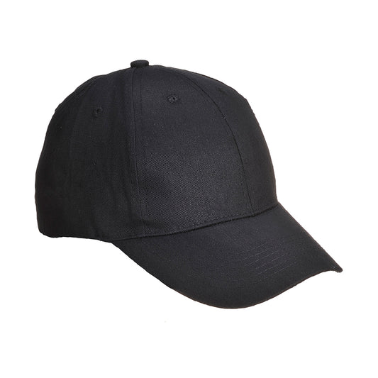 Portwest Six Panel Baseball Cap in Black
