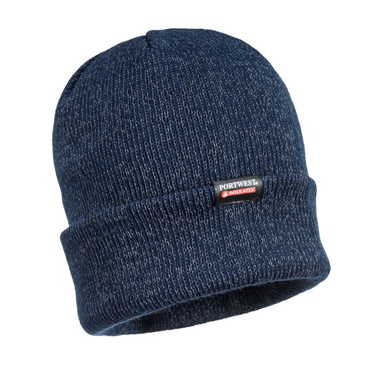 Portwest Insulated Reflective Knit Beanie in Navy