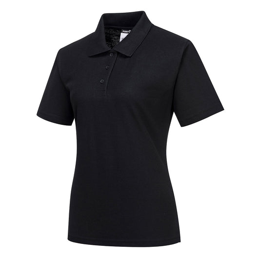 Portwest Naples Women's Polo Shirt S/S in Black