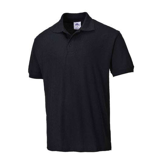 Portwest Naples Polo Shirt S/S in Black
