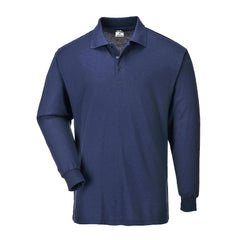 Portwest Genoa Long Sleeved Polo Shirt in Navy
