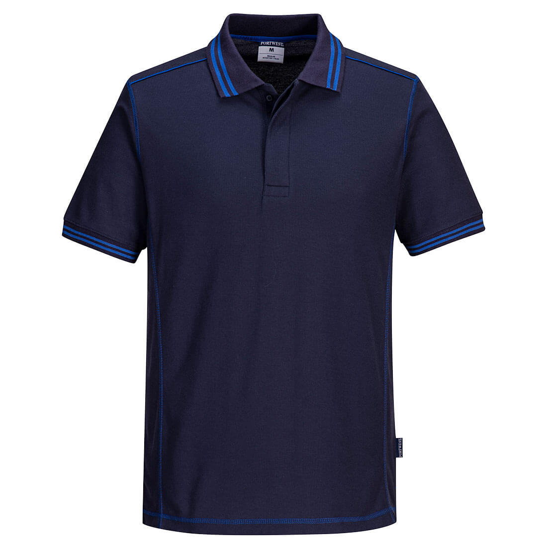 Portwest Two Tone Polo Shirt S/S in Navy/Royal