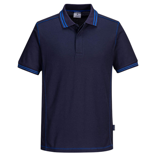 Portwest Two Tone Polo Shirt S/S in Navy/Royal