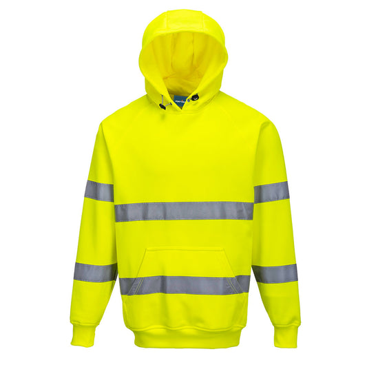 Portwest Brush Fleece Hoodie With Tape in Yellow