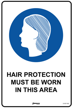 Hair Protection Must Be Worn In This Area Sign - Safety Sign