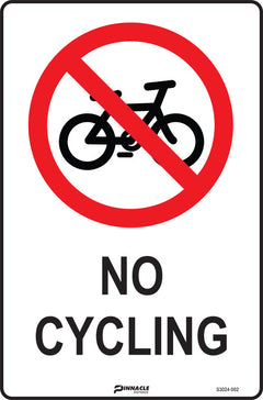 No Cycling Sign - Safety Sign
