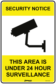 Security Notice This Area Is Under 24 Hour Surveillance Sign - Safety Sign
