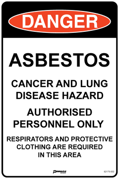Danger Asbestos Cancer And Lung Disease Hazard... Sign - Safety Sign