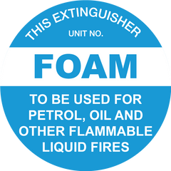 This Extinguisher: Foam, Disc Sign - Safety Sign