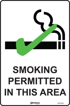 Smoking Permitted In This Area Sign - Safety Sign