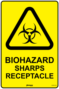 Biohazard Sharps Receptacle Sign - Safety Sign