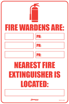 Fire Wardens Are/Nearest Fire Extinguisher Is Located Sign - Safety Sign