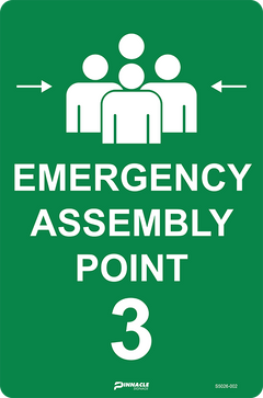 Emergency Assembly Point 3 Sign - Safety Sign
