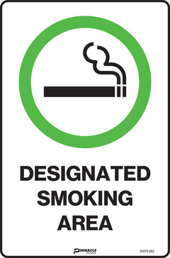 Designated Smoking Area - Safety Sign
