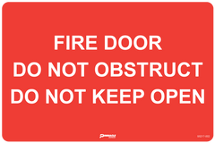 Fire Door Do Not Obstruct Do Not Keep Open Sign - Safety Sign