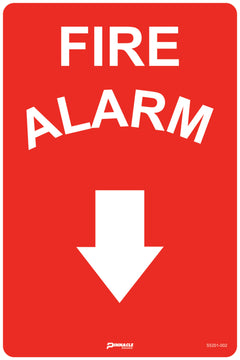 Fire Alarm (Arrow Down) Sign - Safety Sign