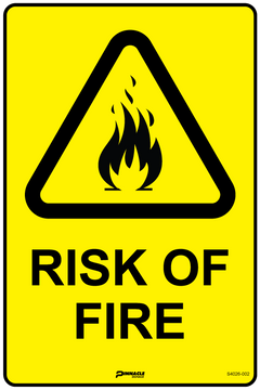 Risk of Fire Sign - Safety Sign