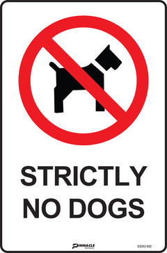 Strictly No Dogs Sign - Safety Sign