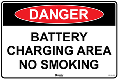 Danger Battery Charging Area No Smoking Sign - Safety Sign