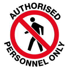 Floor Graphics, , Anti-Slip, Authorised Personnel Only, Round Sign - Safety Sign