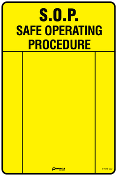 Safe Operating Procedure Sign - Safety Sign