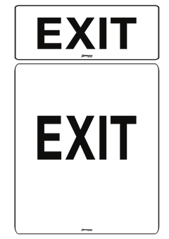 Exit, Black on White Sign - Safety Sign