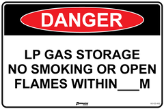 Danger LP Gas Storage No Smoking or Open Flames Within...M Sign - Safety Sign