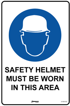 Safety Helmet Must Be Worn In This Area Sign - Safety Sign