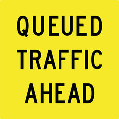 Queued Traffic Ahead, Multi Message Sign - Safety Sign