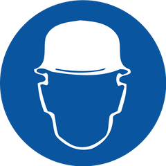 Hard Hat Pictogram, Disc Sign - Safety Sign