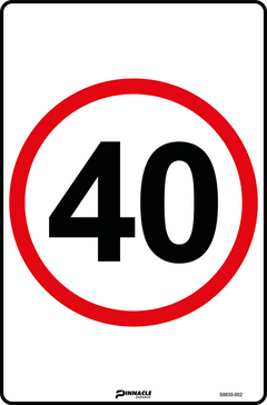 40km/h Roundel Sign - Safety Sign