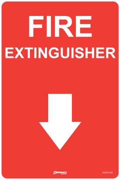 Fire Extinguisher (Arrow Down) Sign - Safety Sign