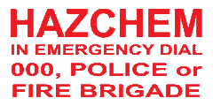 Hazchem In Emergency Dial 000, Police or Fire Brigade Sign - Safety Sign