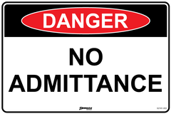 Danger No Admittance Sign - Safety Sign