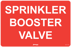 Sprinkler Booster Valve Sign - Safety Sign