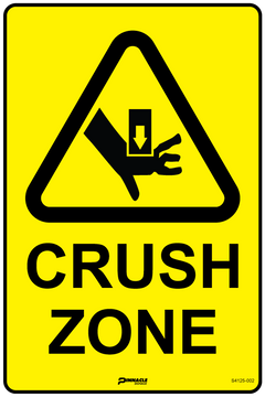 Crush Zone Sign - Safety Sign