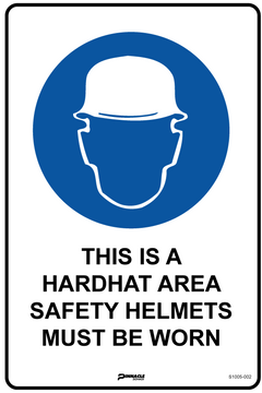 This is a Hardhat Area, Safety Helmets Must Be Worn Sign - Safety Sign