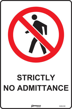 Strictly No Admittance Sign - Safety Sign