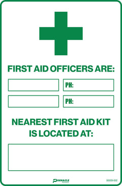 First Aid Officers Are / Nearest First Aid Kit Is Located At - Safety Sign