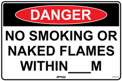 Danger No Smoking Or Naked Flames Within... M Sign - Safety Sign