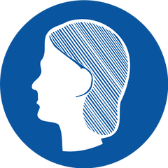 Hair Protection Pictogram, Disc Sign - Safety Sign