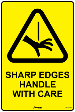 Sharp Edges Handle with Care Sign - Safety Sign
