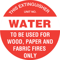 This Extinguisher: Water, Disc Sign - Safety Sign