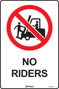 No Riders Sign - Safety Sign