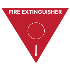 Fire Extinguisher Marker, Water (Red Circle), Triangle - Safety Sign