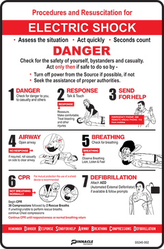 Electrical Shock Treatment Chart Sign - Safety Sign