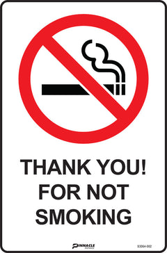 Thankyou For Not Smoking Sign - Safety Sign
