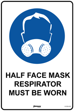Half Face Mask Respirator Must Be Worn Sign - Safety Sign