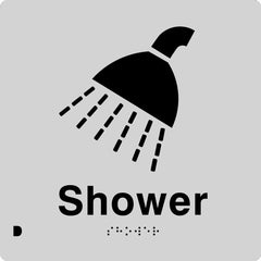 Sign, Shower, , Blue/White PVC - Safety Sign